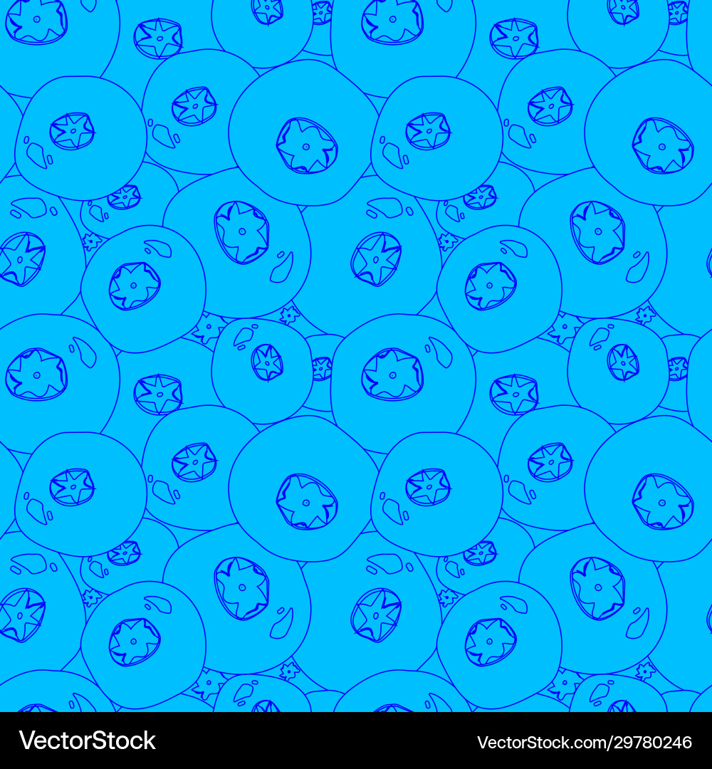 Linear blueberry seamless pattern Royalty Free Vector Image