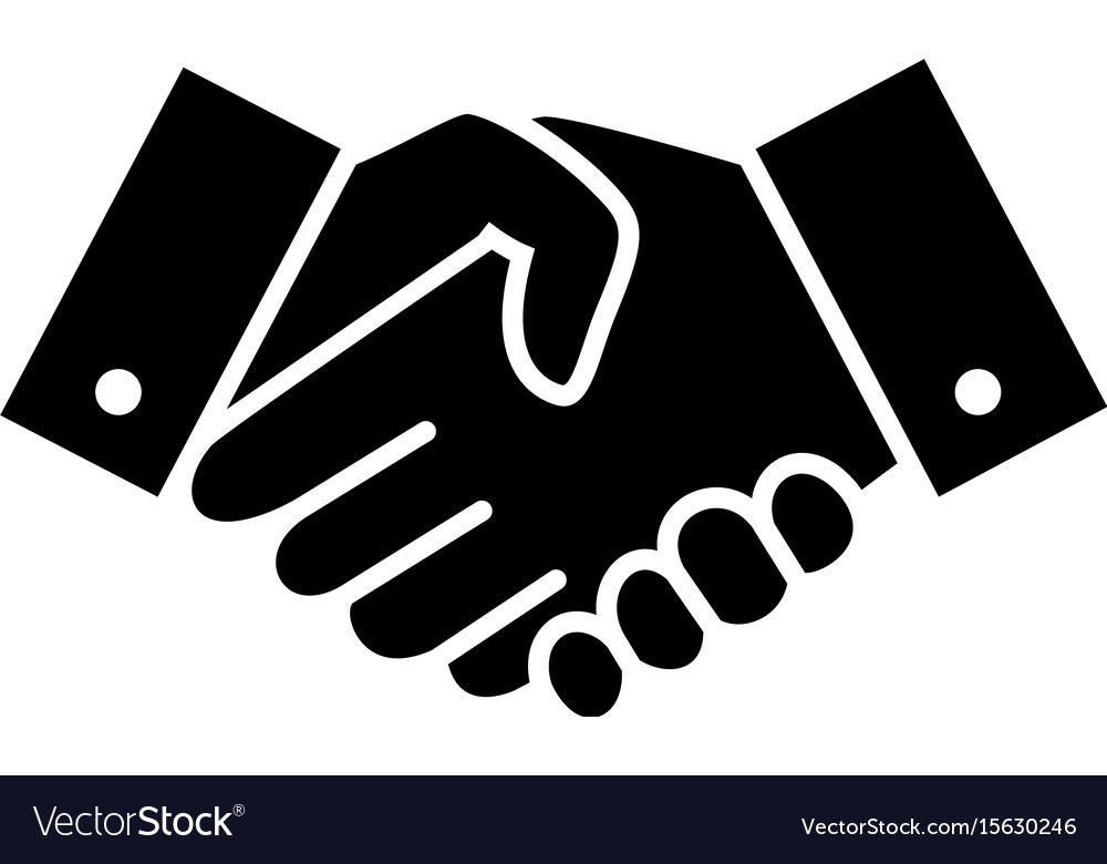 Professional Welcome And Respect Handshake Icon Vector Image