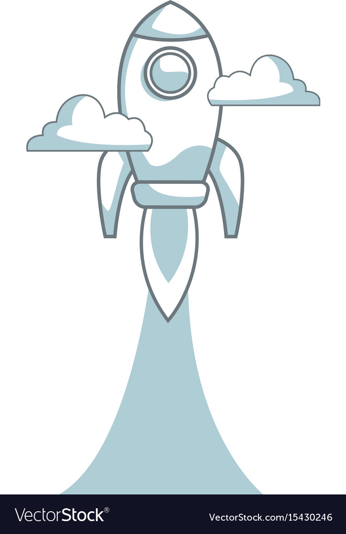 Rocket launching as a metaphor for start up Vector Image