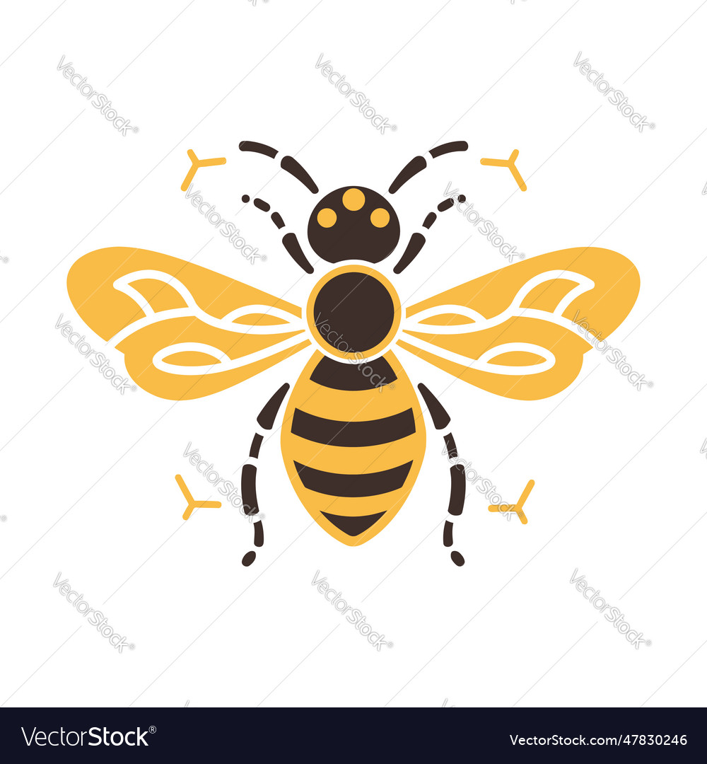 Simple bee in flat style usable as logo or icon Vector Image