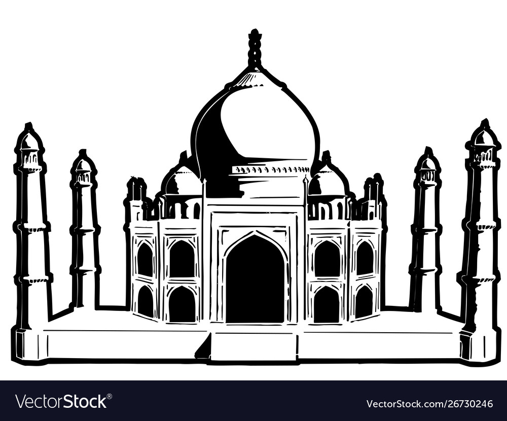 Taj mahal india Royalty Free Vector Image - VectorStock