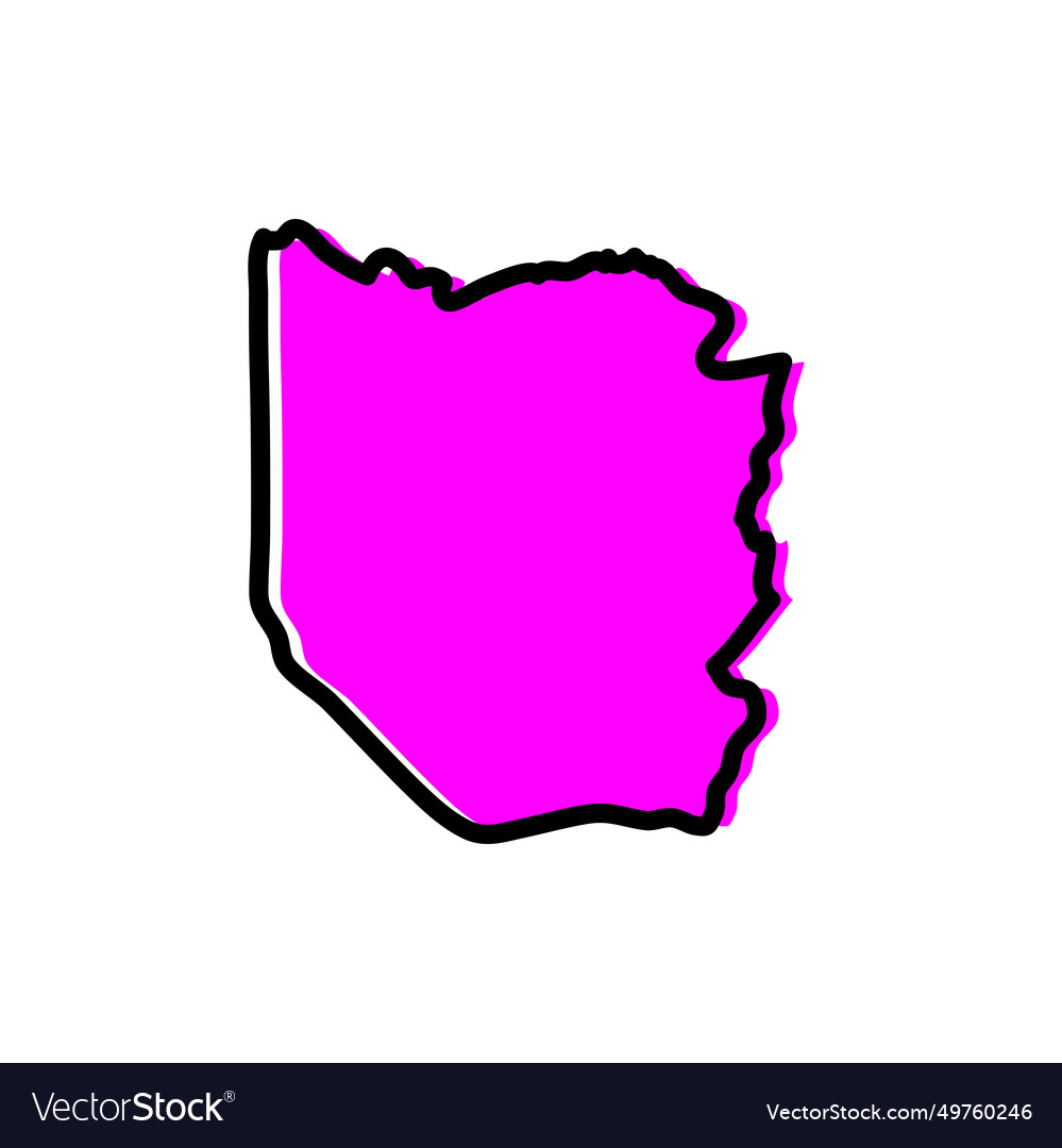 Western province of zambia map Royalty Free Vector Image