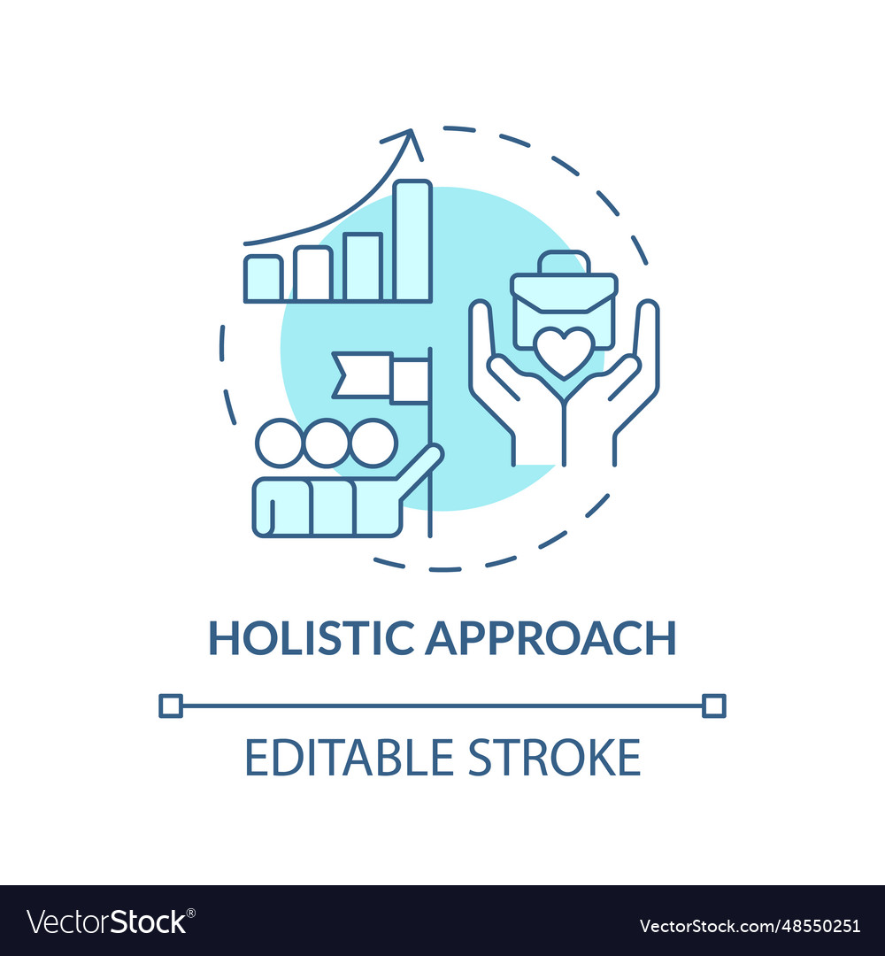 2d customizable thin line icon holistic approach Vector Image