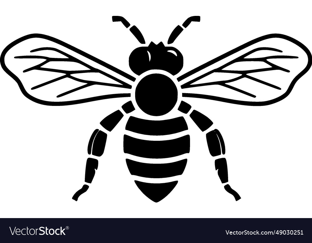 Bee - minimalist and flat logo Royalty Free Vector Image