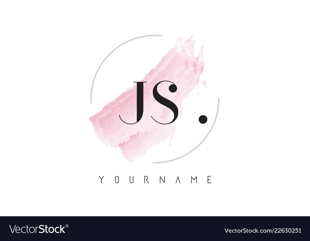Js watercolor letter logo design with circular Vector Image
