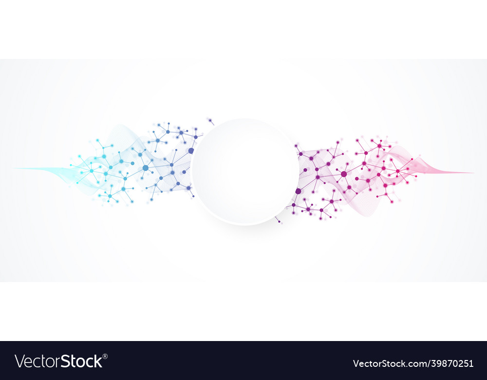 Molecular banner template for science vector image Molecular banner template for science