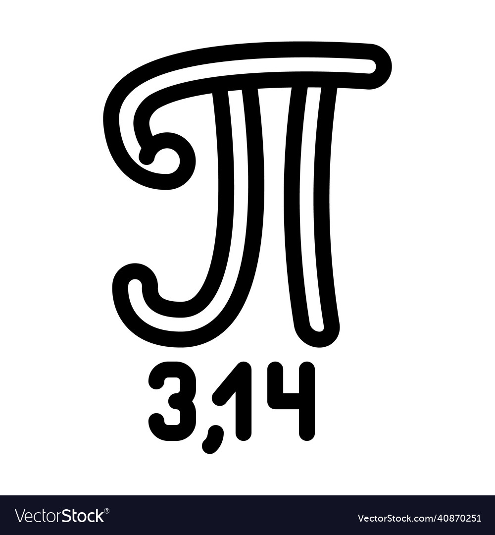Pi number line icon Royalty Free Vector Image VectorStock