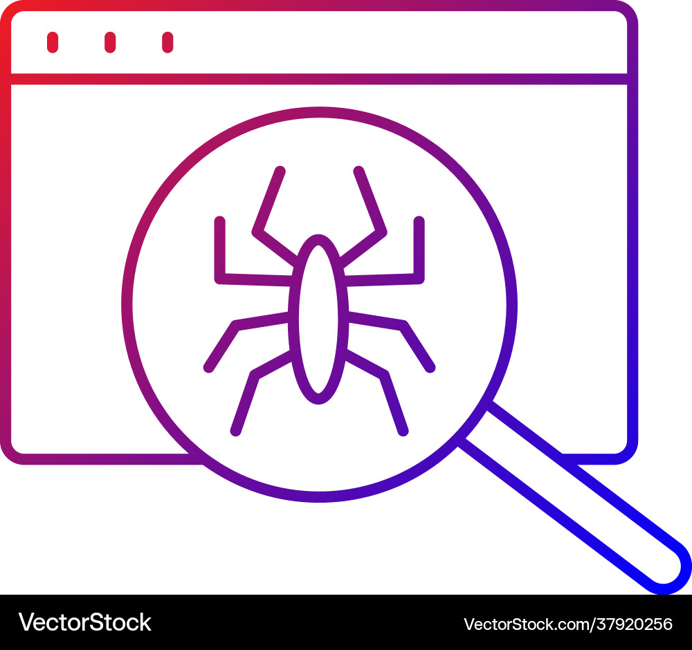 Computer viruses gradient linear icon Royalty Free Vector