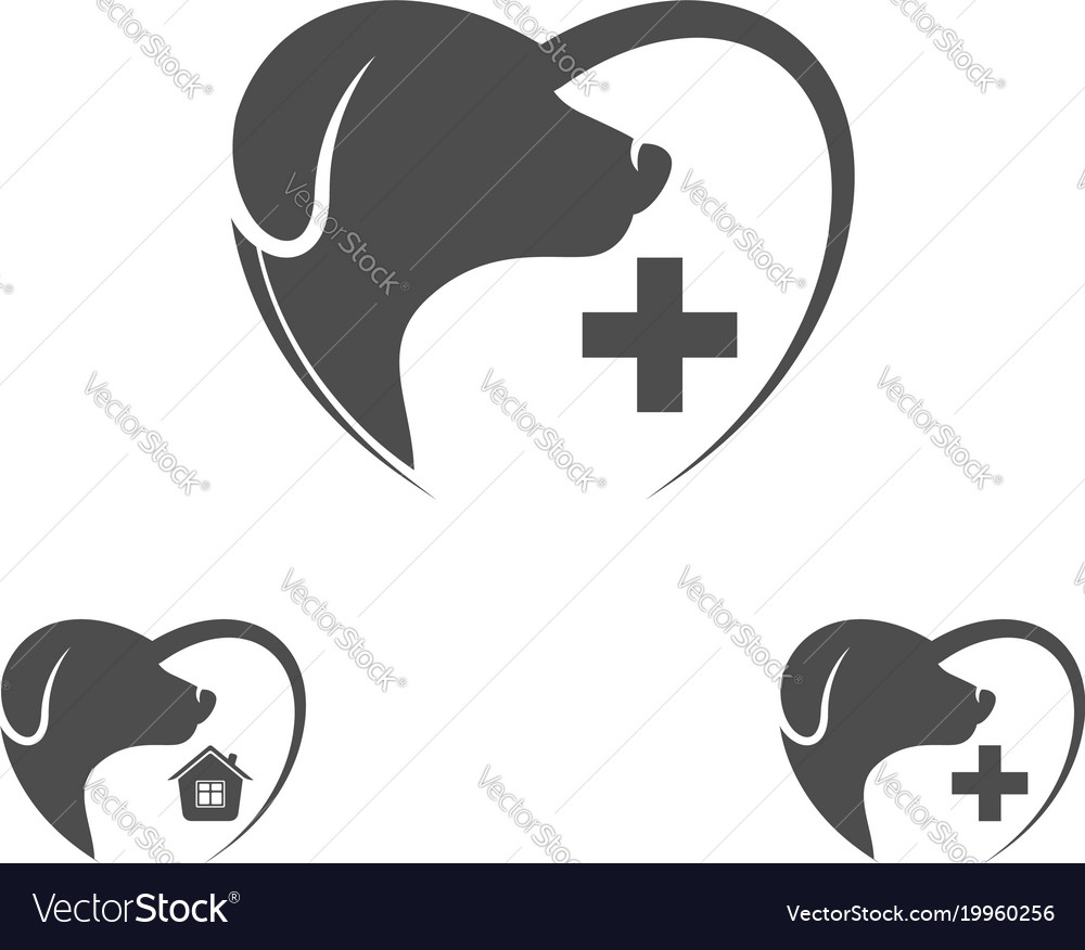 Logo dog in heart dog logo abstract design Vector Image