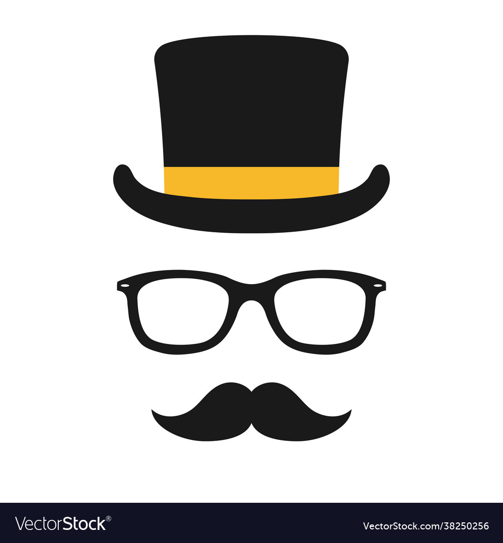 Male Photo Booth Props Royalty Free Vector Image