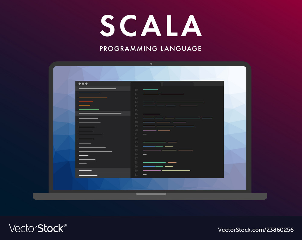 Scala programming language Royalty Free Vector Image