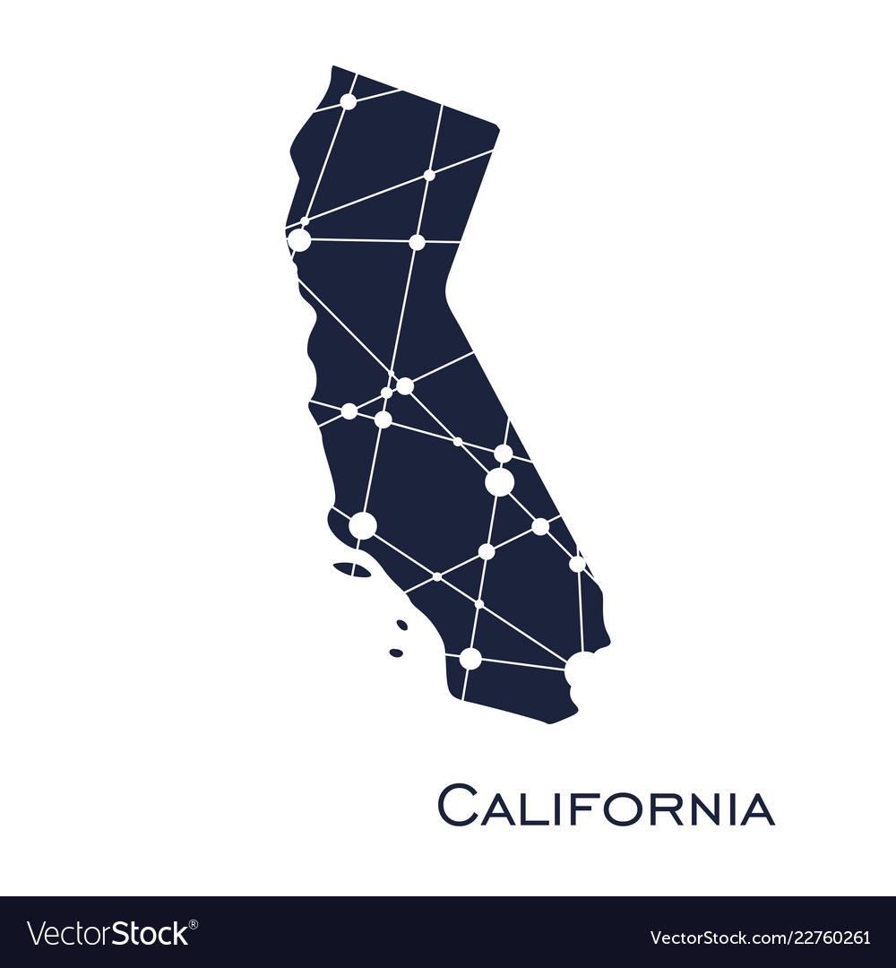 California State Map Royalty Free Vector Image