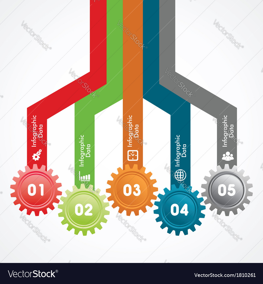 Creative gears Info-graphics option banner Vector Image