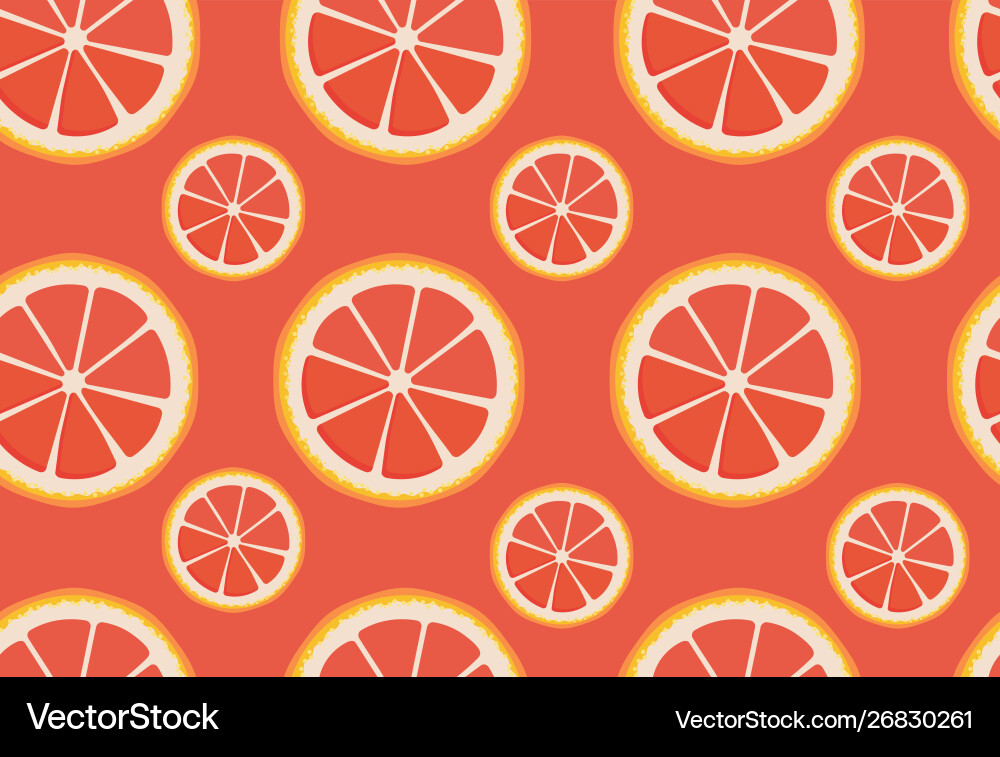 Seamless pattern with grapefruit slices Royalty Free Vector