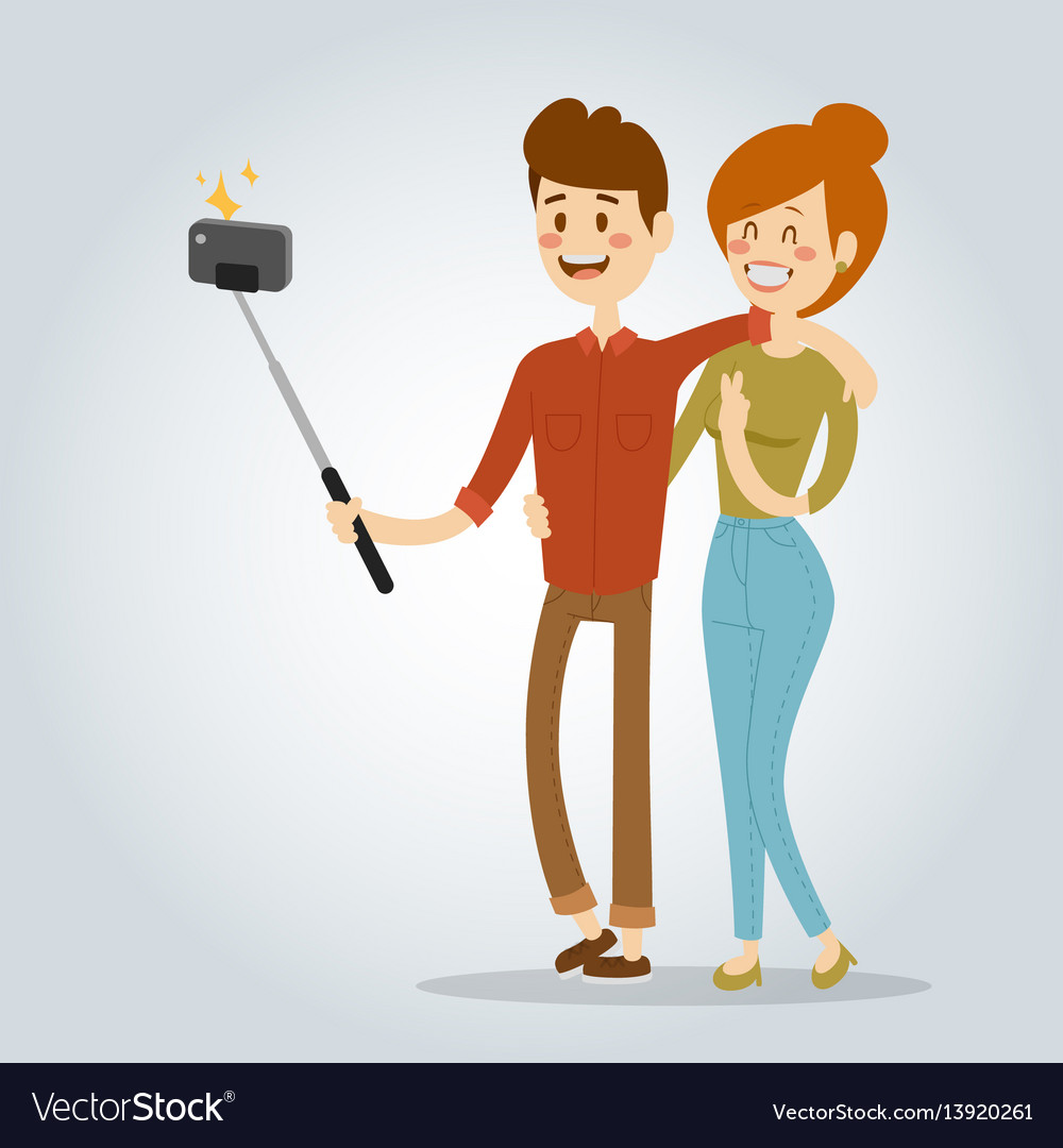 Selfie people isolated Royalty Free Vector Image