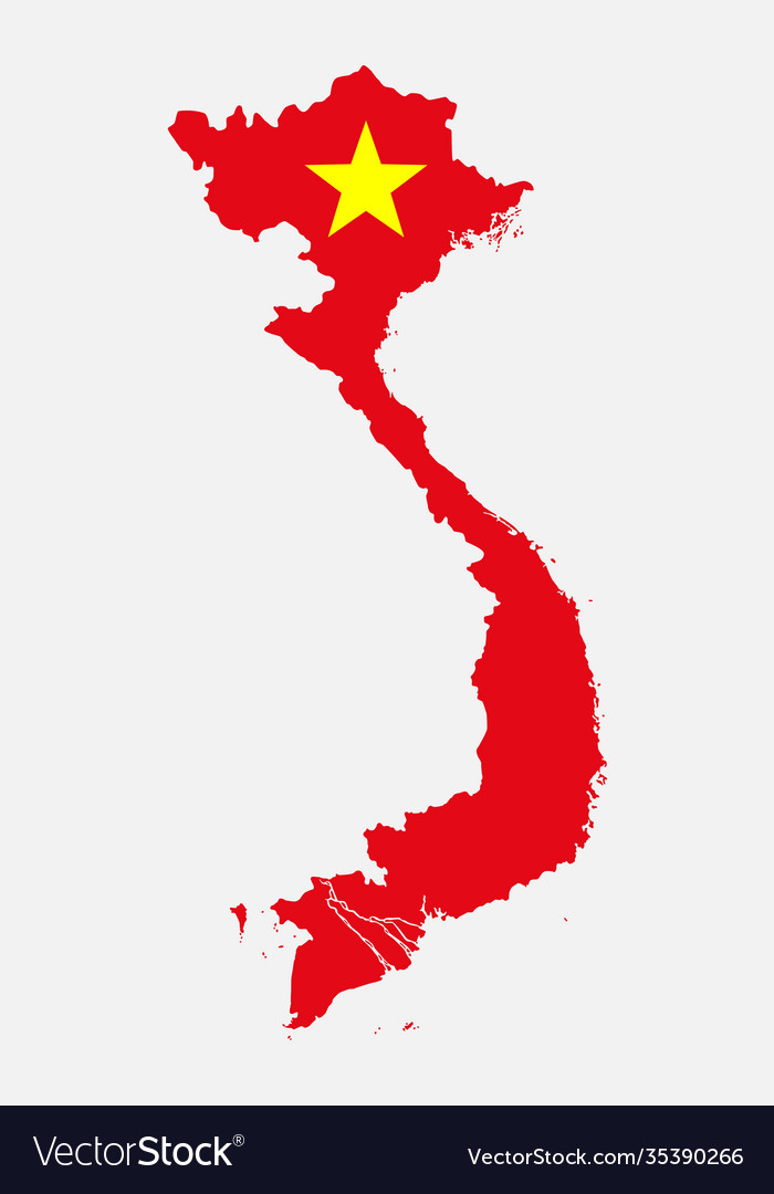 Asia country map vietnam made flag Royalty Free Vector Image