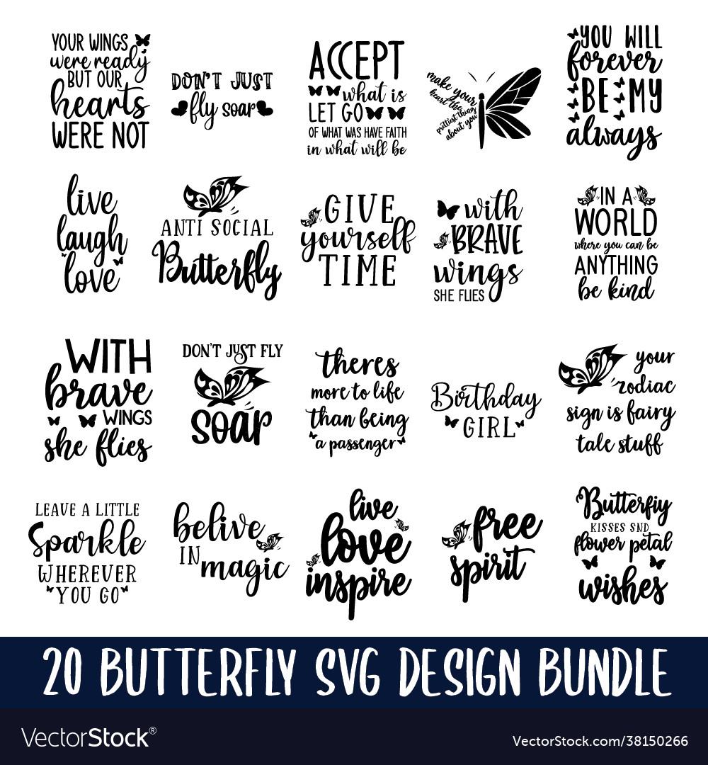 Download Butterfly Svg Design Bundle Royalty Free Vector Image