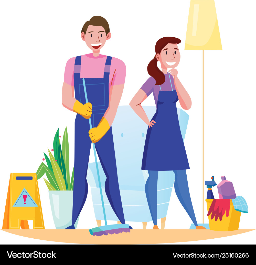 Cleaning service flat composition Royalty Free Vector Image
