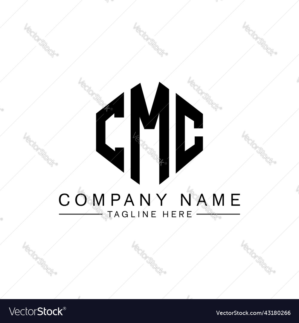 Cmc letter logo design with polygon shape Vector Image