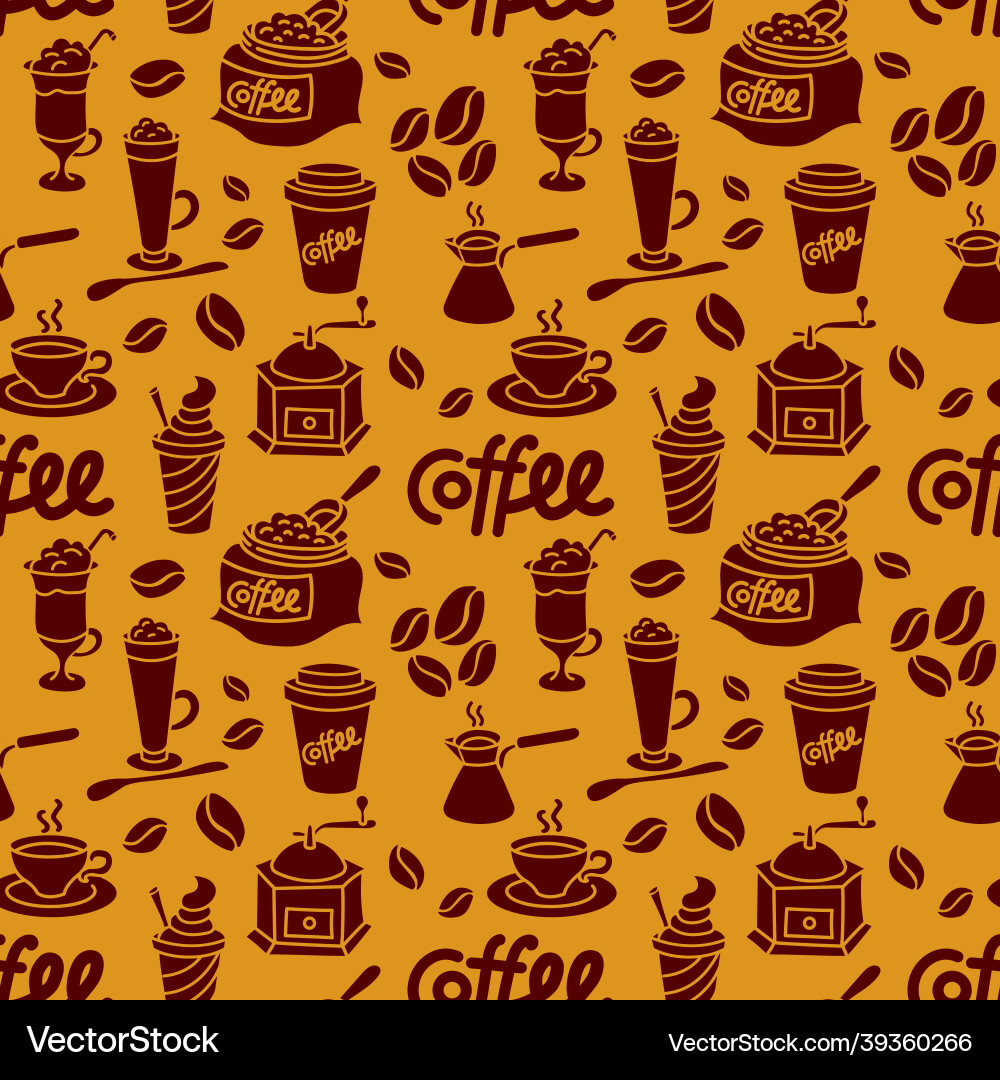Coffee drinks seamless pattern Royalty Free Vector Image