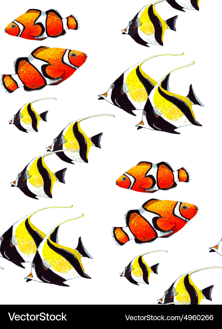 Vector Parrot Fish Pattern Fish pattern Royalty Free Vector Image - VectorStock