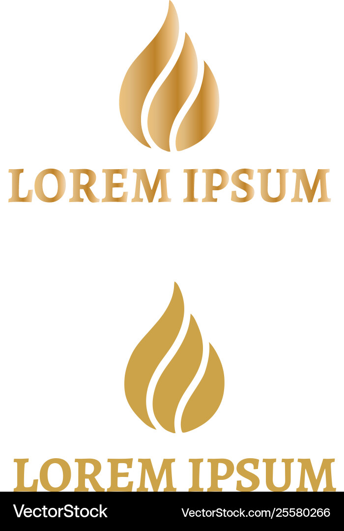 Golden Water Icon Logo Design Royalty Free Vector Image