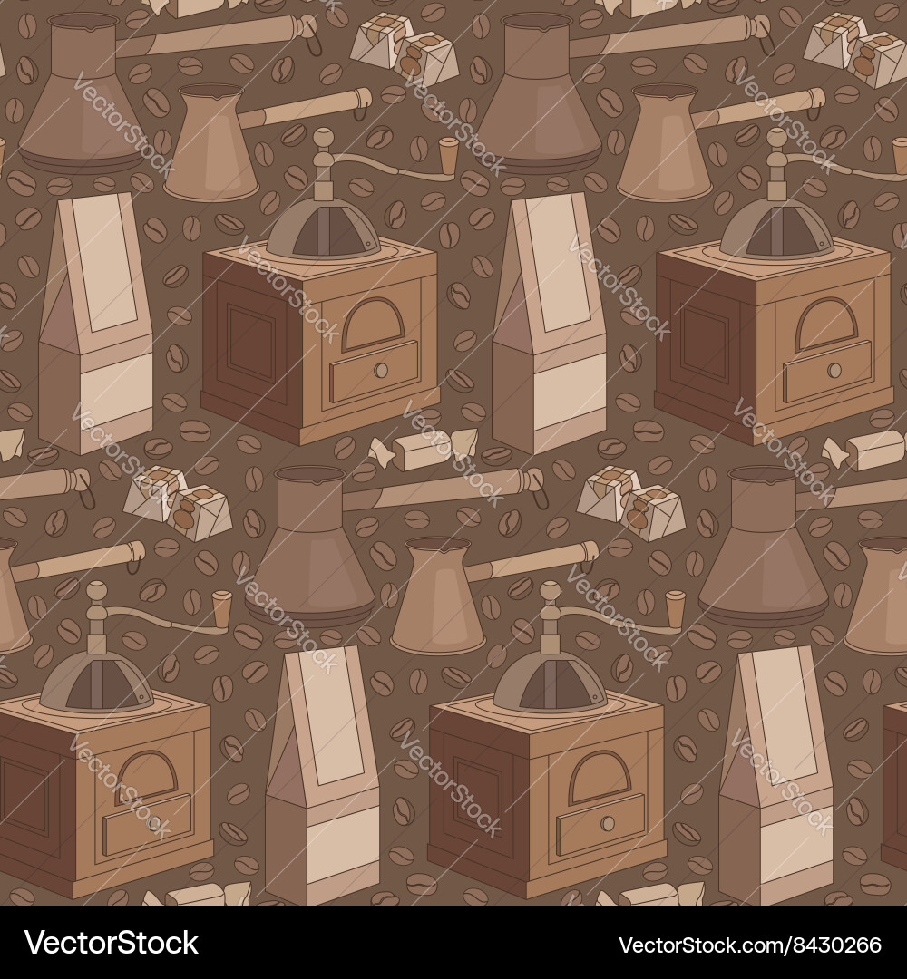 Seamless coffee pattern Royalty Free Vector Image