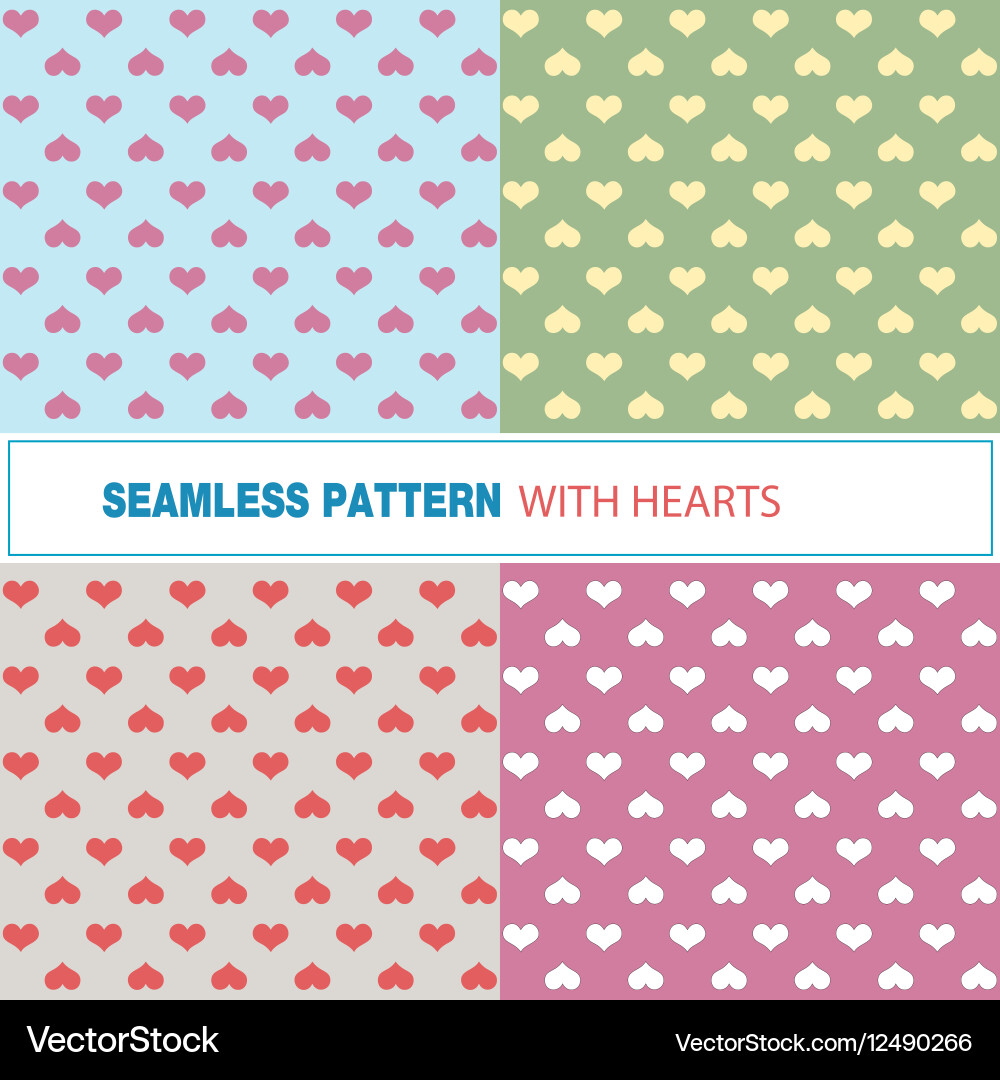 Seamless pattern with hearts Royalty Free Vector Image