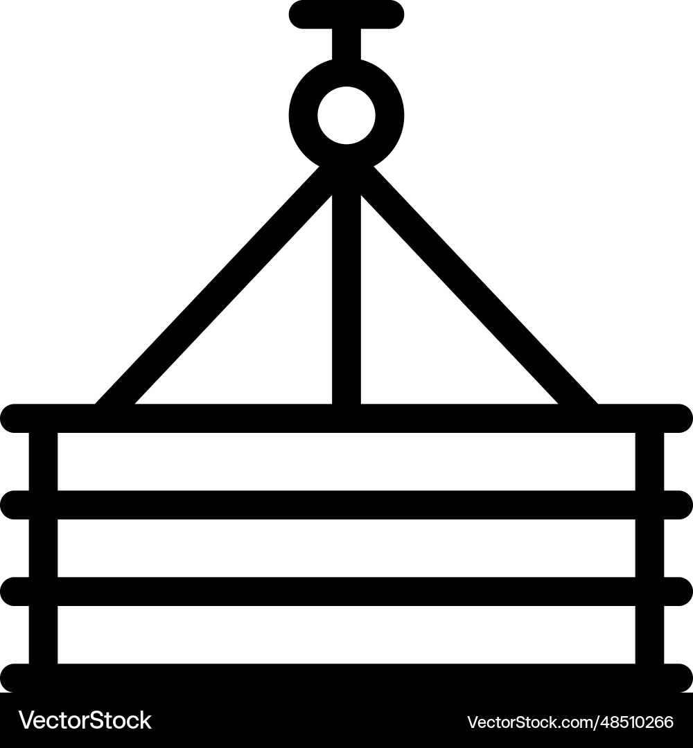 Stacks of cargo raising by crane machine Vector Image