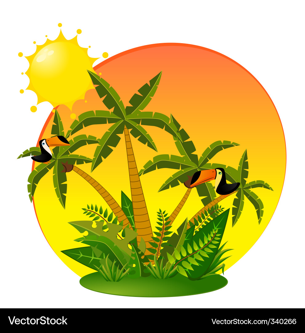 Tropical landscape Royalty Free Vector Image - VectorStock