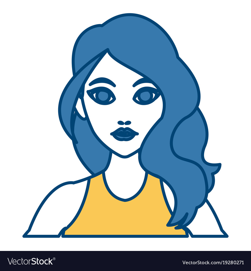 A cute girl s profile Royalty Free Vector Image