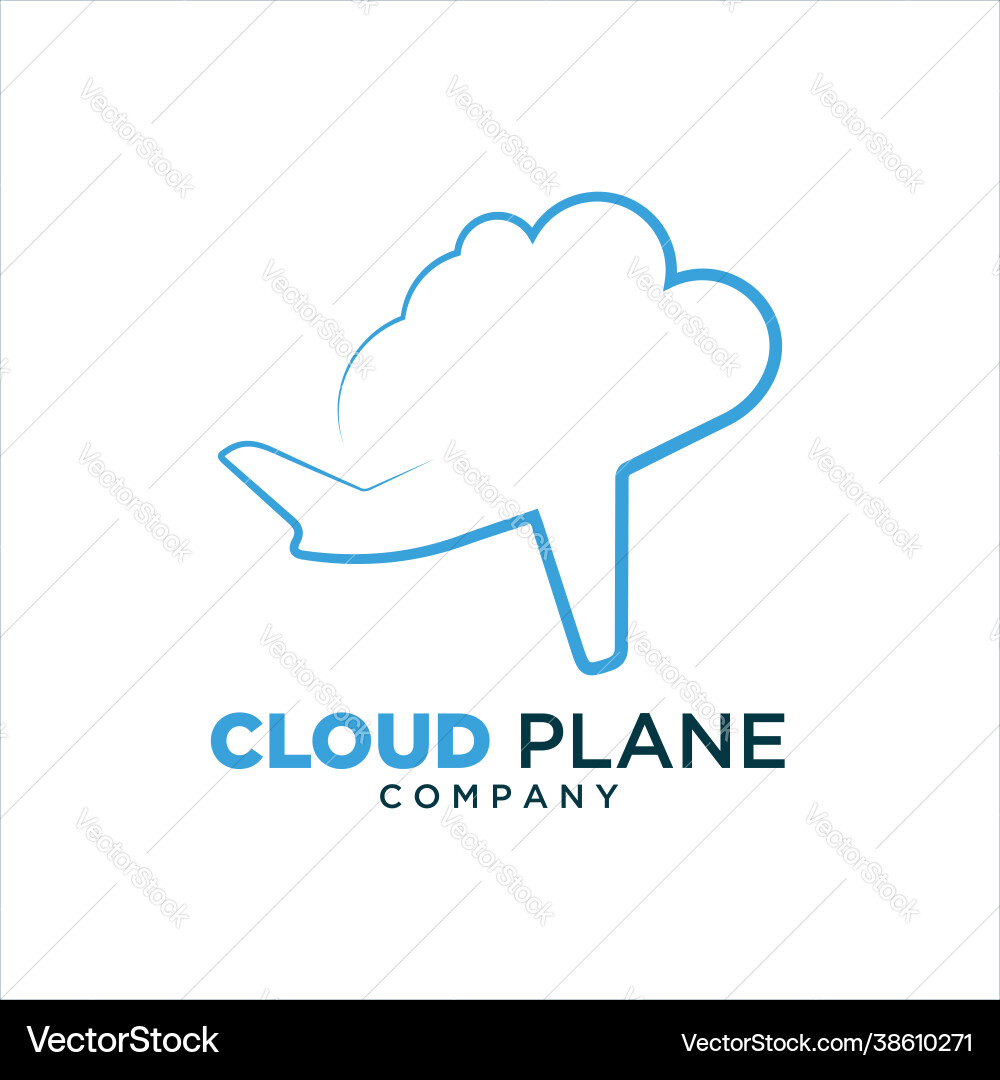 Cloud plane logo Royalty Free Vector Image - VectorStock