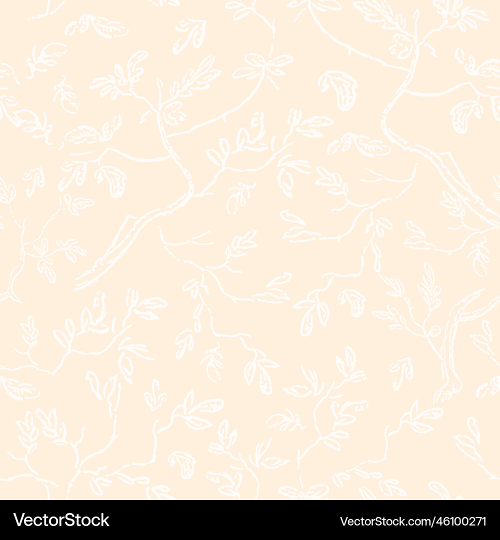 Engraving hand drawn tree branch sketch pattern Vector Image