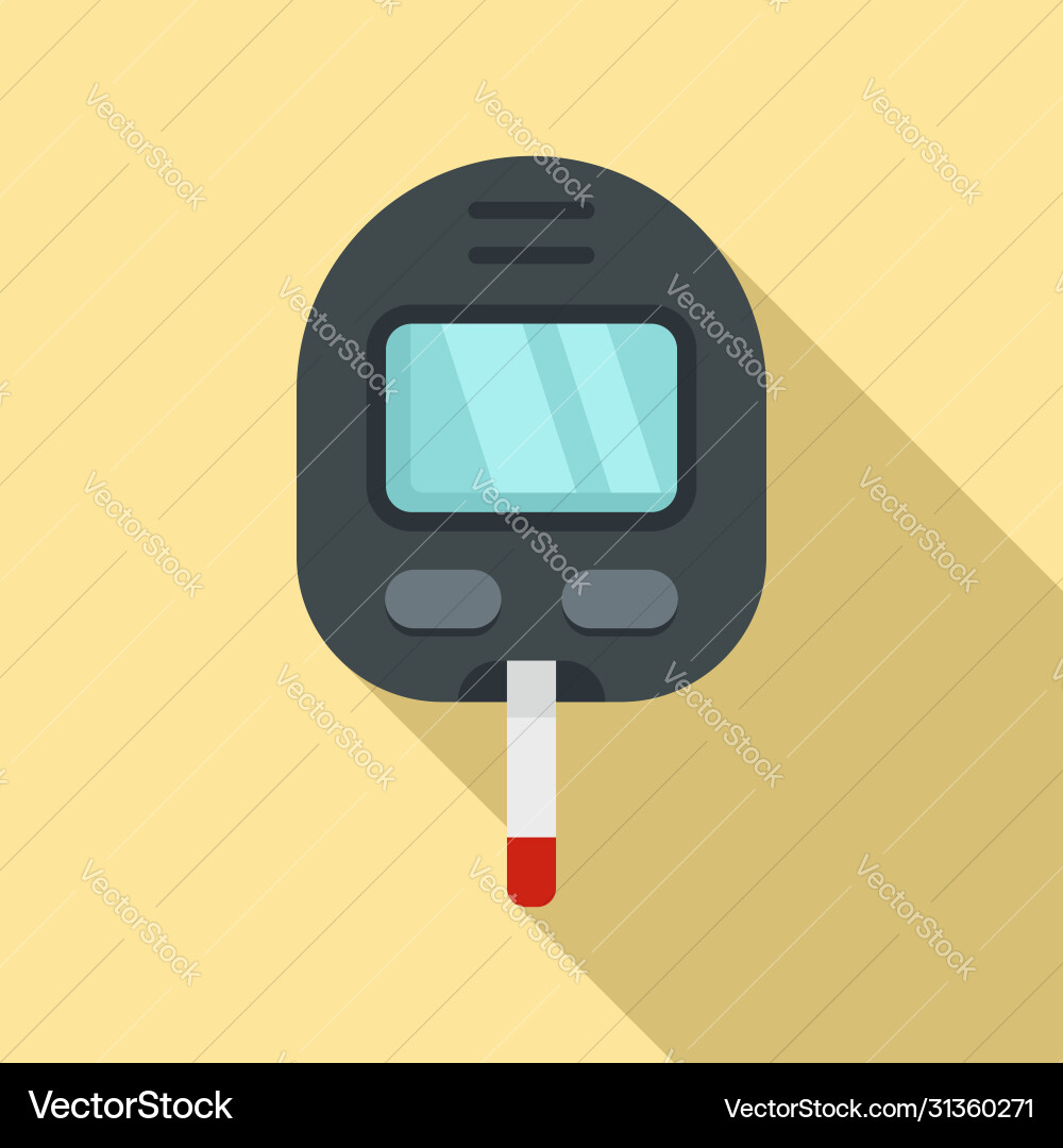 Glucose meter icon flat style Royalty Free Vector Image