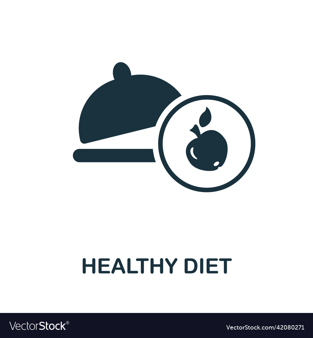 Healthy diet icon monochrome simple diet Vector Image