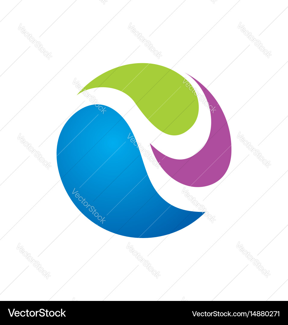 Round abstract wave colored logo Royalty Free Vector Image