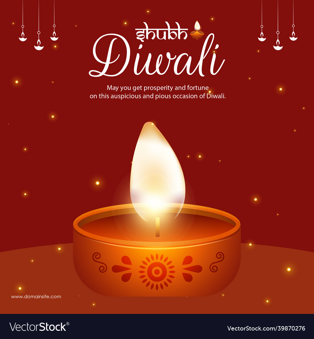 Banner Design Of Festival Lights Happy Diwali Vector Image