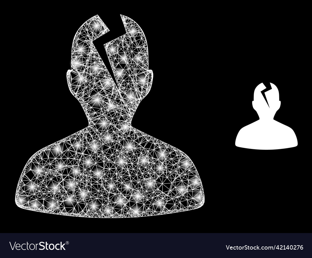 Bright hatched head crash with glare spots Vector Image