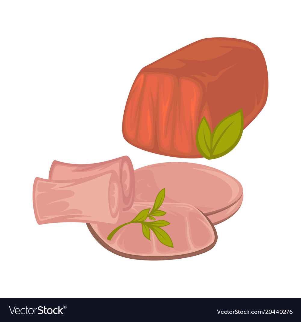 Delicious tender veal and ham slices with greenery