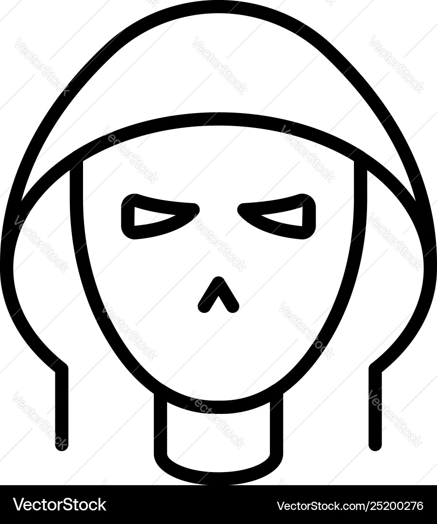 Hacker icon outline style Royalty Free Vector Image