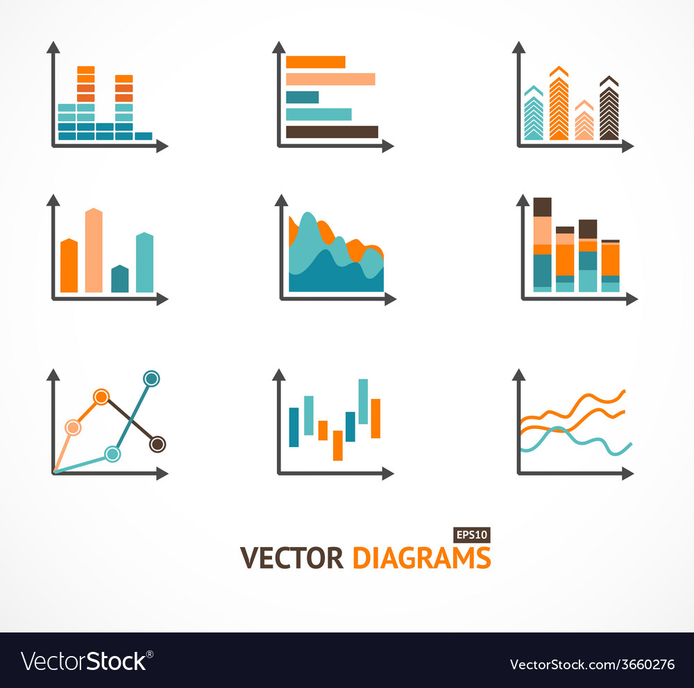 Infographic set elements graph diagrams Royalty Free Vector