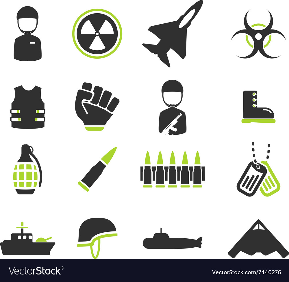 Military simply icons Royalty Free Vector Image