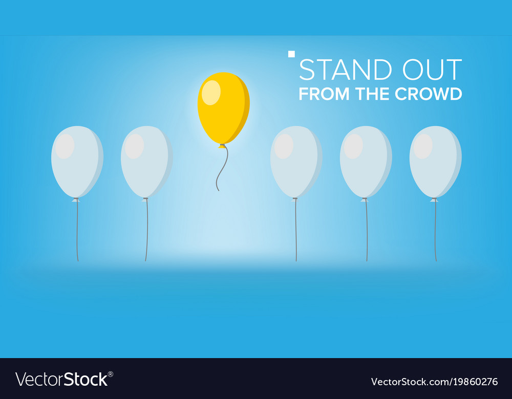 Stand out from crowd outstanding Royalty Free Vector Image