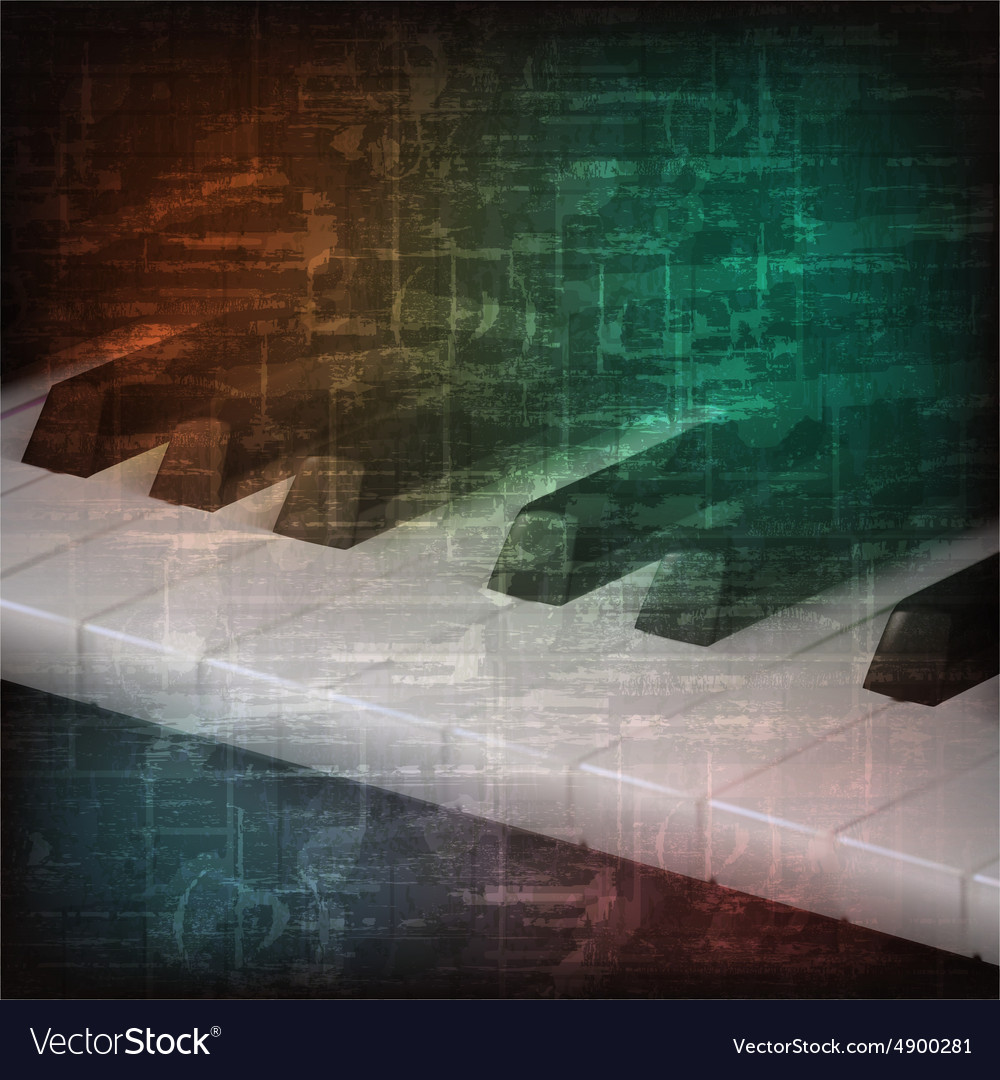 Abstract grunge music background with piano keys