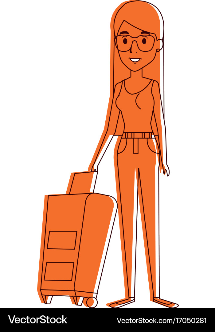 Beautiful girl with suitcase Royalty Free Vector Image
