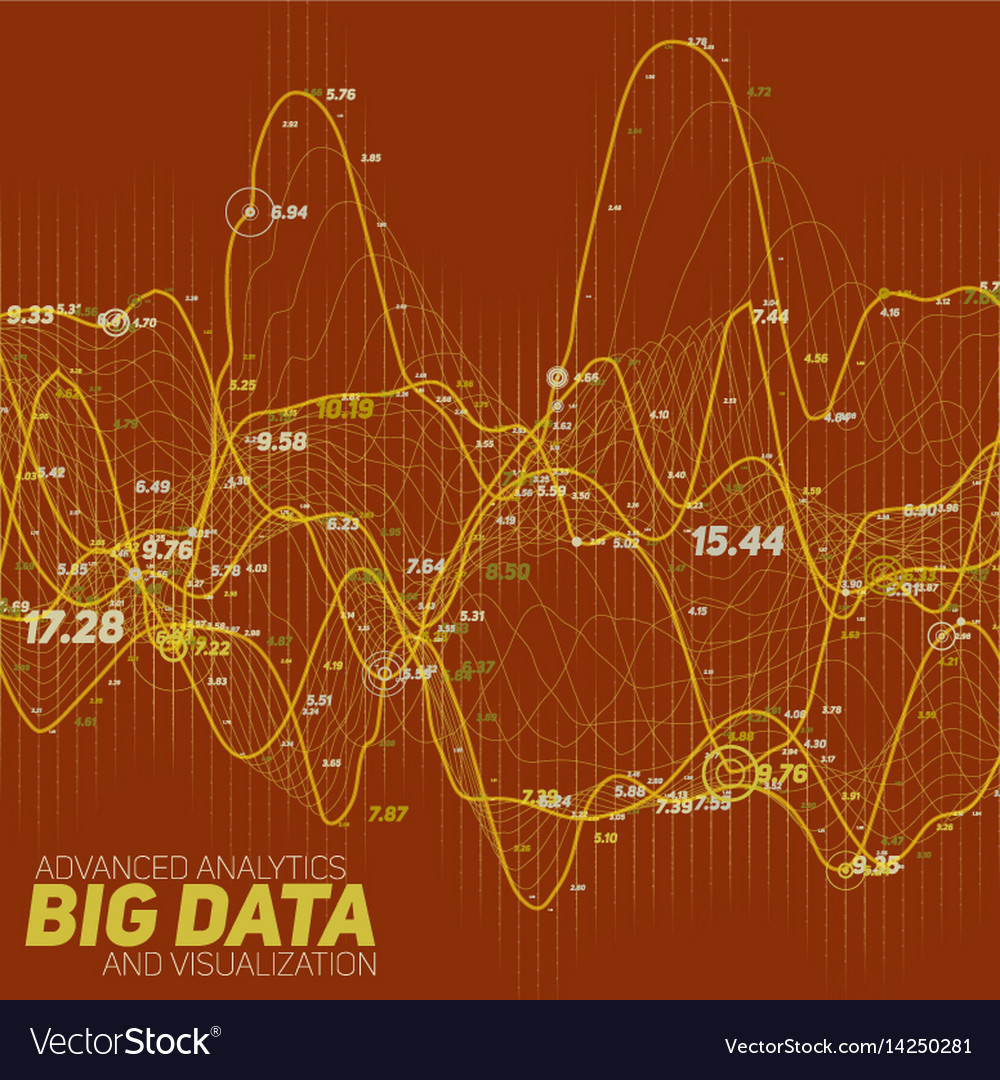 Big data line graph red Royalty Free Vector Image