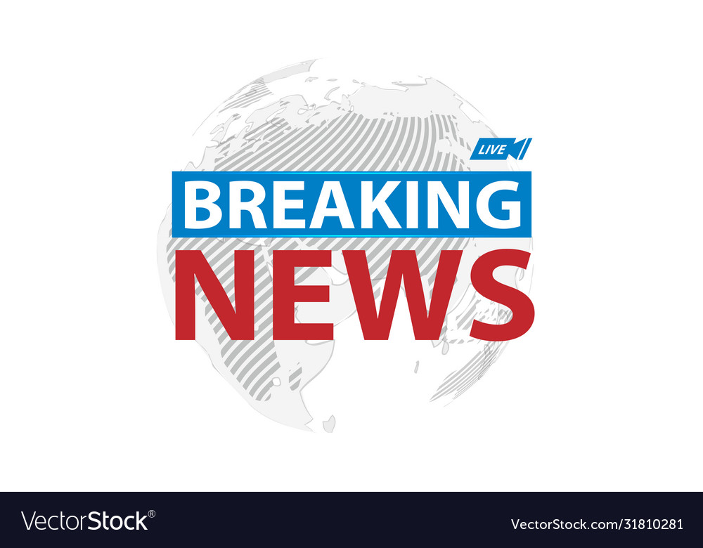 Breaking news live banner on world map background Vector Image