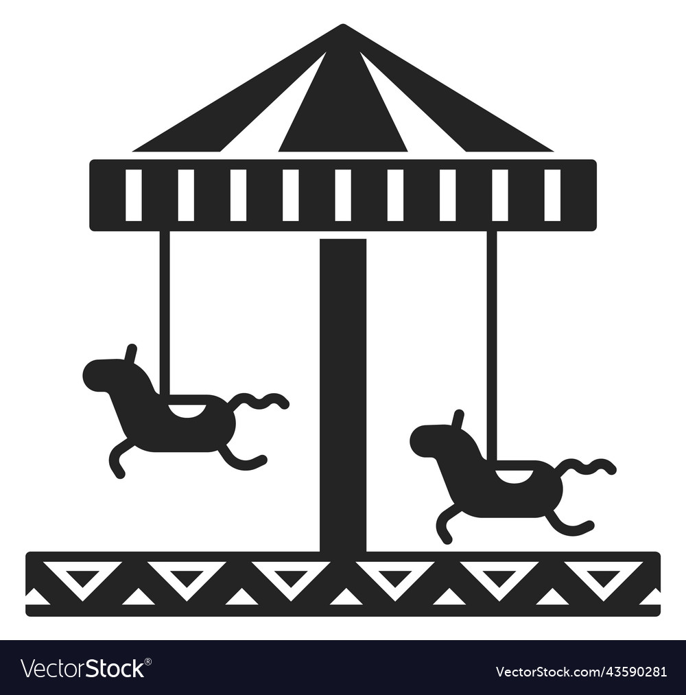 Carousel icon horse merry-go round carnival ride Vector Image