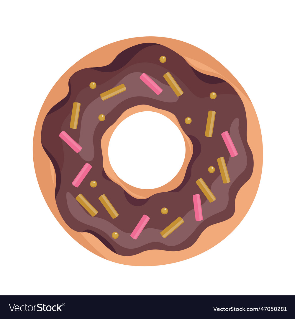 Donut top chocolate Royalty Free Vector Image - VectorStock