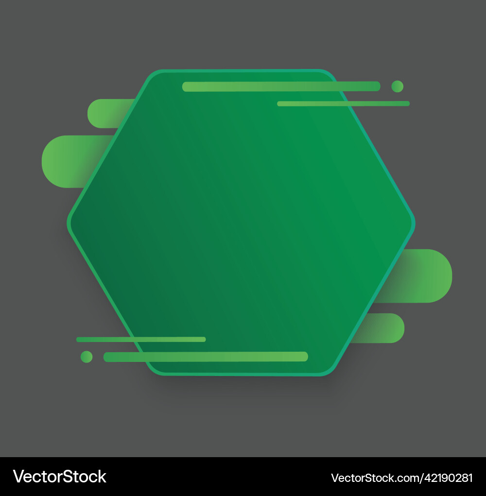 Green hexagon background template Royalty Free Vector Image